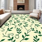 Dark Green Vine Botanical Swirls Rug