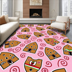 Pink Gingerbread House Swirls Rug