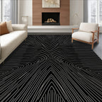 Monochromatic Abstract Linear Swirl Rug