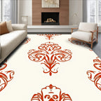 Crimson Formal Damask Scroll Rug