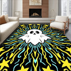Whimsical White Ghost Starburst Rug
