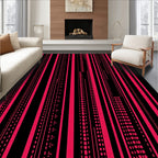 Bold Pink Vertical Dash Stripes Rug