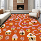Holiday Gingerbread House Candy Swirl Rug