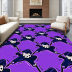 Purple Phantom Figures Repeating Pattern Rug