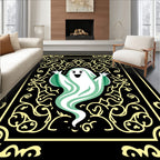 Whimsical Ghost Floral Frame Rug
