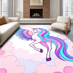 Pastel Clouds Flying Unicorn Rug