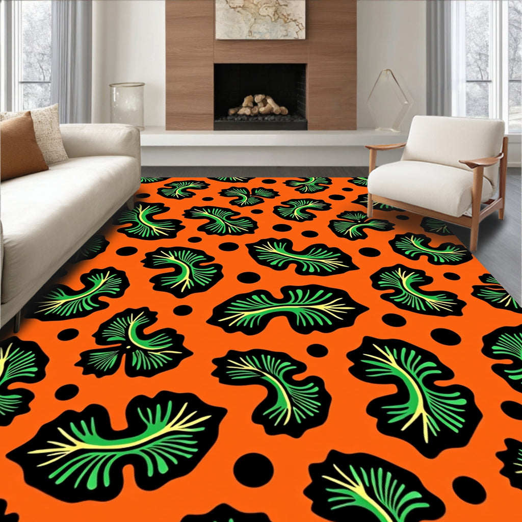 Vivacious Green Leaf Scatter Rug