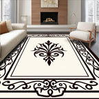 Ornate Dark Blossom Centerpiece Rug