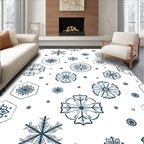 Winter Snowflakes Geometric Medallion Rug