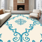 Teal Cream Arabesque Medallion Rug