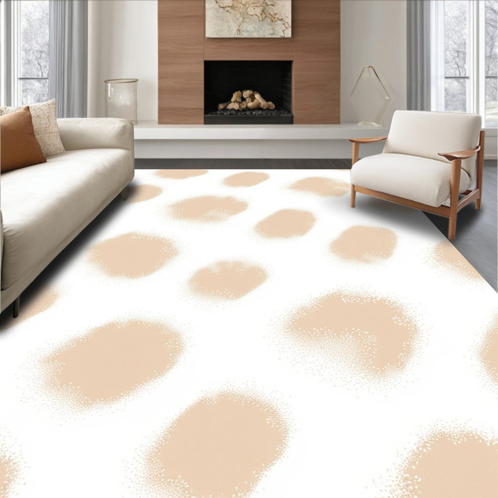 Neutral Speckled Abstract Spots Rug