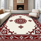 Crimson Rose Mandala Border Rug