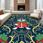 Cute Dog Red Gift Festive Background Rug
