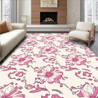 Pink Orchid Sketchy Floral Vine Rug