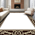 Brown and Cream Art Nouveau Vine Rug