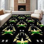 Gold Laurel Star And Leaf Arrangement Rug