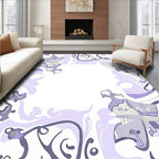 Whimsical Lavender Abstract Swirl Rug