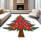 Red Christmas Tree Ornament Garland Rug