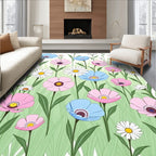 Pastel Garden Field Flower Collection Rug
