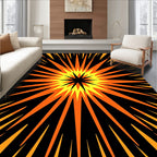 Bold Yellow Orange Sunburst Explosion Rug
