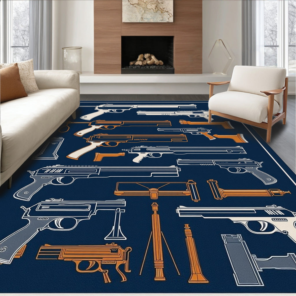 Vintage Gun Collection Graphic Rug