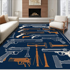 Vintage Gun Collection Graphic Rug