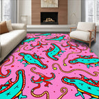 Whimsical Dragon Rodeo Pink Rug