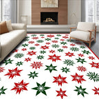 Red Green Starburst Scattered Rug
