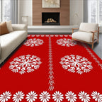 Holiday Snowflakes Border Rug