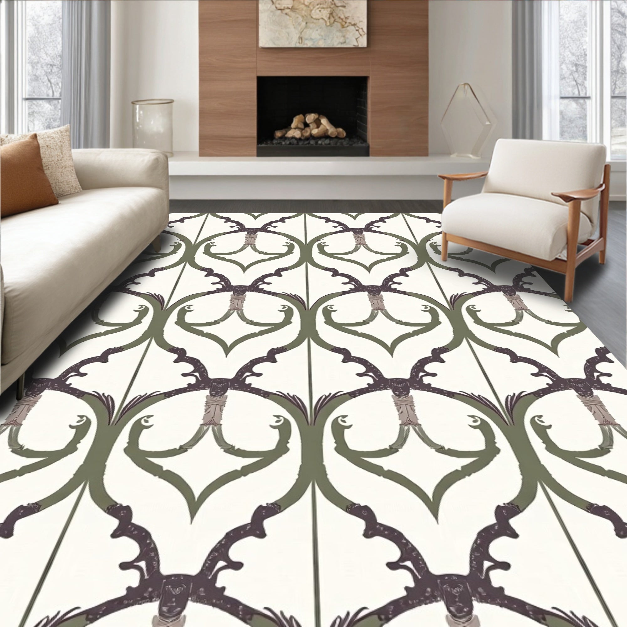 Antique Bronze Arch Scroll Rug