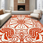 Crimson Floral Art Nouveau Layout Rug