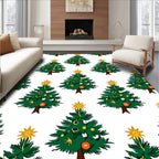 Festive Green Christmas Tree Garland Rug