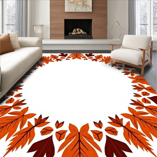 Autumn Leaf Mandala Wreath Rug