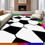 Black White Geometric Sports Ball Rug