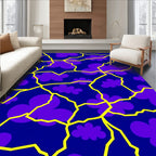Purple Cloud Cracked Blue Yellow Rug