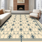 Navy Blue Botanical Lattice Rug