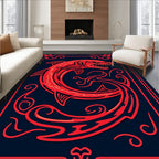 Fierce Red Fish Oceanic Ornate Rug