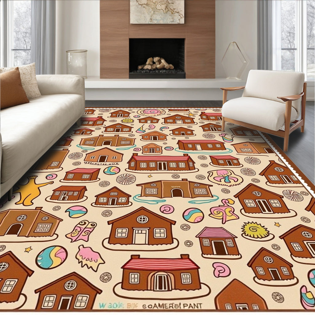 Gingerbread Village House Collection Rug