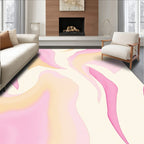 Soft Pink Swirl Abstract Flow Rug