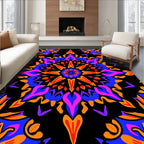 Vibrant Pink Blue Orange Starburst Rug