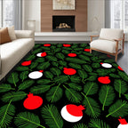 Festive Green Pine Bauble Arrangement Rug