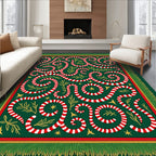 Emerald Green Candy Cane Swirls Rug