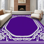 Regal Purple Intricate Floral Frame Rug