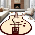 Cozy Acoustic Guitar Music Notes Rug