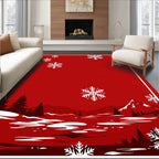 Winter Snowscape With Falling Snowflakes Rug