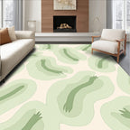 Soft Sage Abstract Organic Waves Rug