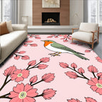 Pink Robin Blossom Branch Rug
