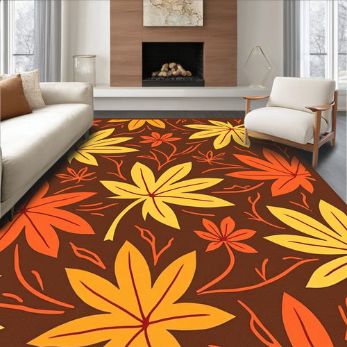 Autumn Leaf Cascade Brown Rug