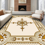 Ornate Gold and Cream Celestial Star Rug