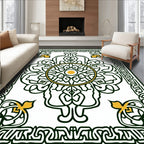 Emerald and Gold Central Medallion Rug